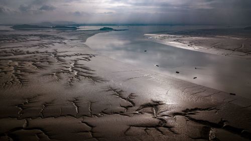 High angle view of beach against sky