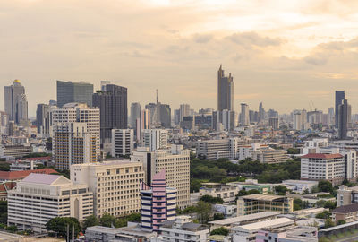 City background concept, business and financial in bangkok downtown, thailand