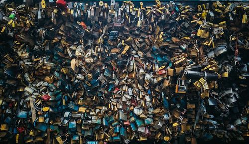 Full frame shot of padlocks