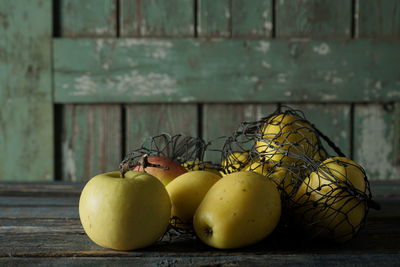 Close-up of fruits on table