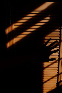 Close-up of shadow on floor