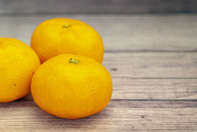 Close-up of orange on table