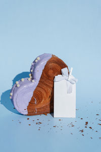 Close-up of dices on white background