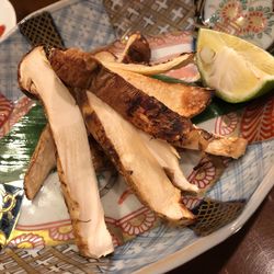 High angle view of bread in plate on table