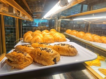 View of dessert in store