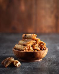 Close-up of food on table