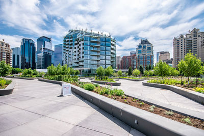 Buildings in city against sky