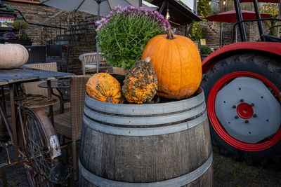 View of pumpkins in market