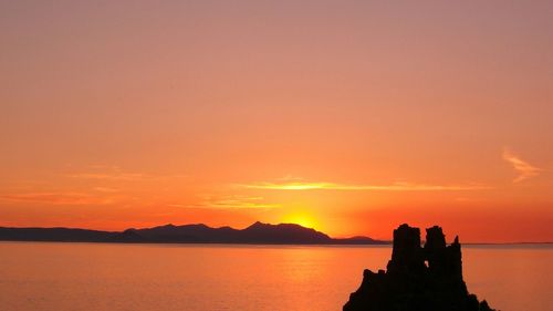 Scenic view of sea during sunset