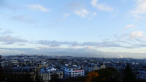 High angle view of townscape against sky