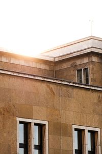 Low angle view of building against clear sky