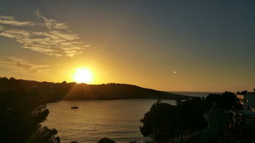 Scenic view of sunset over sea