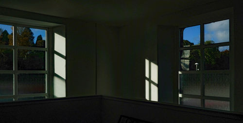 View of building through window