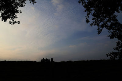 Silhouette trees against sky during sunset