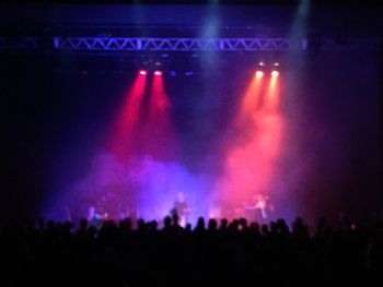 Panoramic view of crowd at music concert