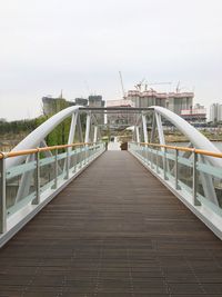 Footbridge against sky