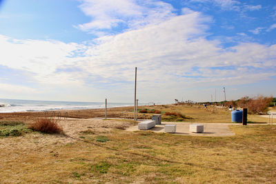 Scenic view of beach against sky