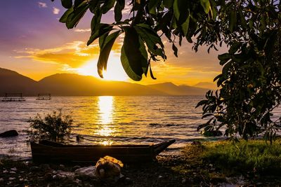 Scenic view of sea during sunset