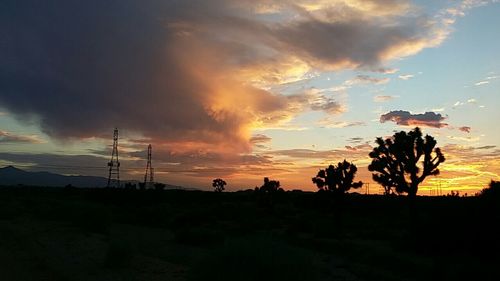 Silhouette of landscape at sunset