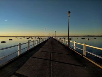 Scenic view of sea against clear sky during sunset