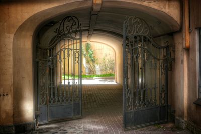 Open door of a gate