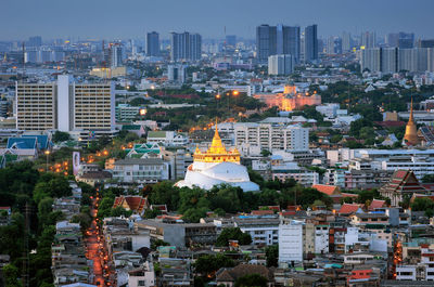 Aerial view of buildings in city