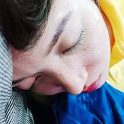 Close-up portrait of a sleeping