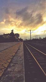 Railroad track at sunset
