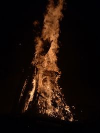 Close-up of bonfire at night