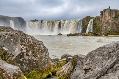 Scenic view of waterfall