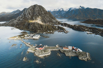 Cod drying rooms of the sund village in lofoten