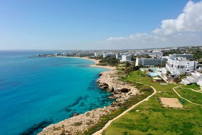 Cyprus coastal photo drone shot blue seas 