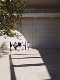 People walking on road