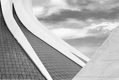 Low angle view of modern building against sky