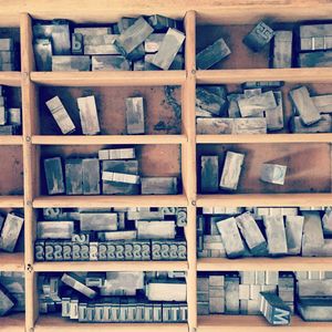 Stack of books on shelf