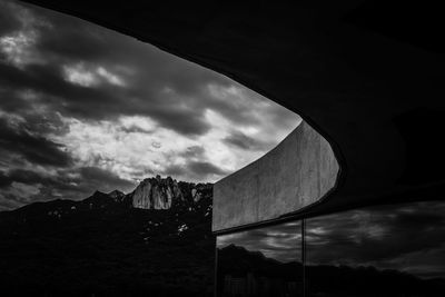 Low angle view of mountain against sky