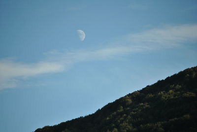 Low angle view of moon in sky