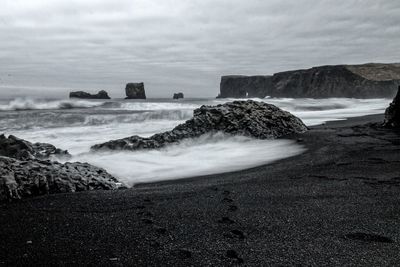 View of waves on beach