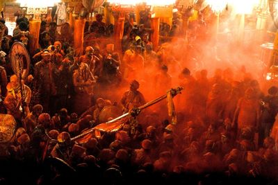 People enjoying holi festival