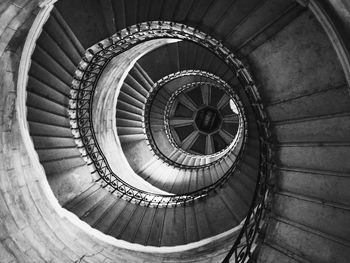 Directly below shot of spiral staircase