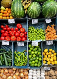 Full frame shot of vegetables for sale at market stall