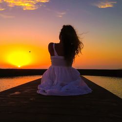 Scenic view of sea at sunset