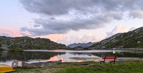 Scenic view of lake against mountains