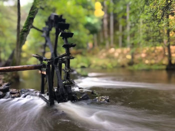 Close-up of water flowing over river