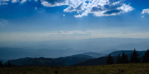 Scenic view of mountains against sky