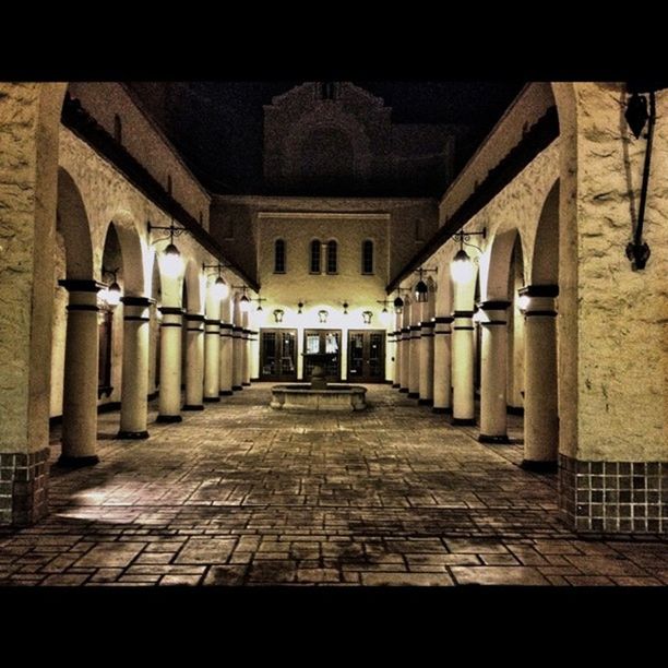 architecture, built structure, the way forward, arch, architectural column, building exterior, colonnade, corridor, diminishing perspective, history, indoors, in a row, column, vanishing point, walkway, incidental people, travel destinations, historic, archway, cobblestone