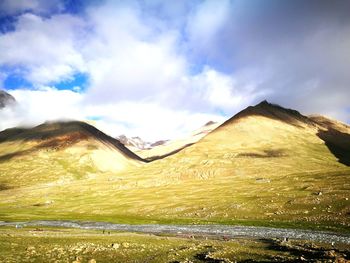 Scenic view of mountains against sky