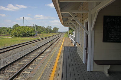 Railroad tracks against sky