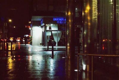 Illuminated street light at night