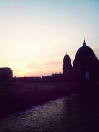 View of church at sunset